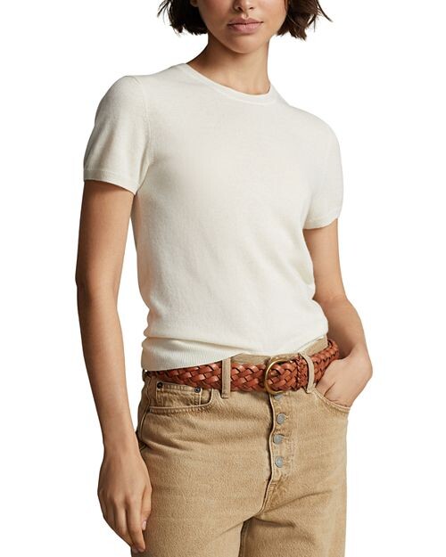 

Кашемировый свитер с короткими рукавами Ralph Lauren, цвет White