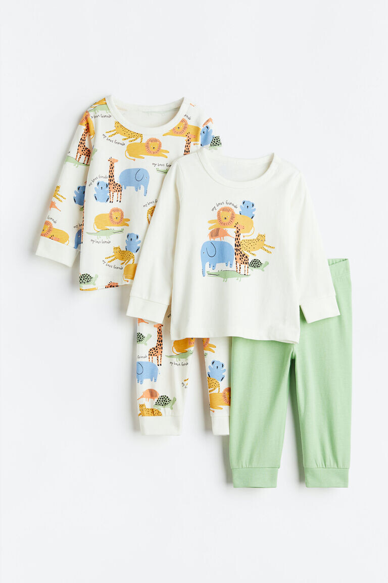 

Две пары хлопковых пижам с принтом H&M, белый