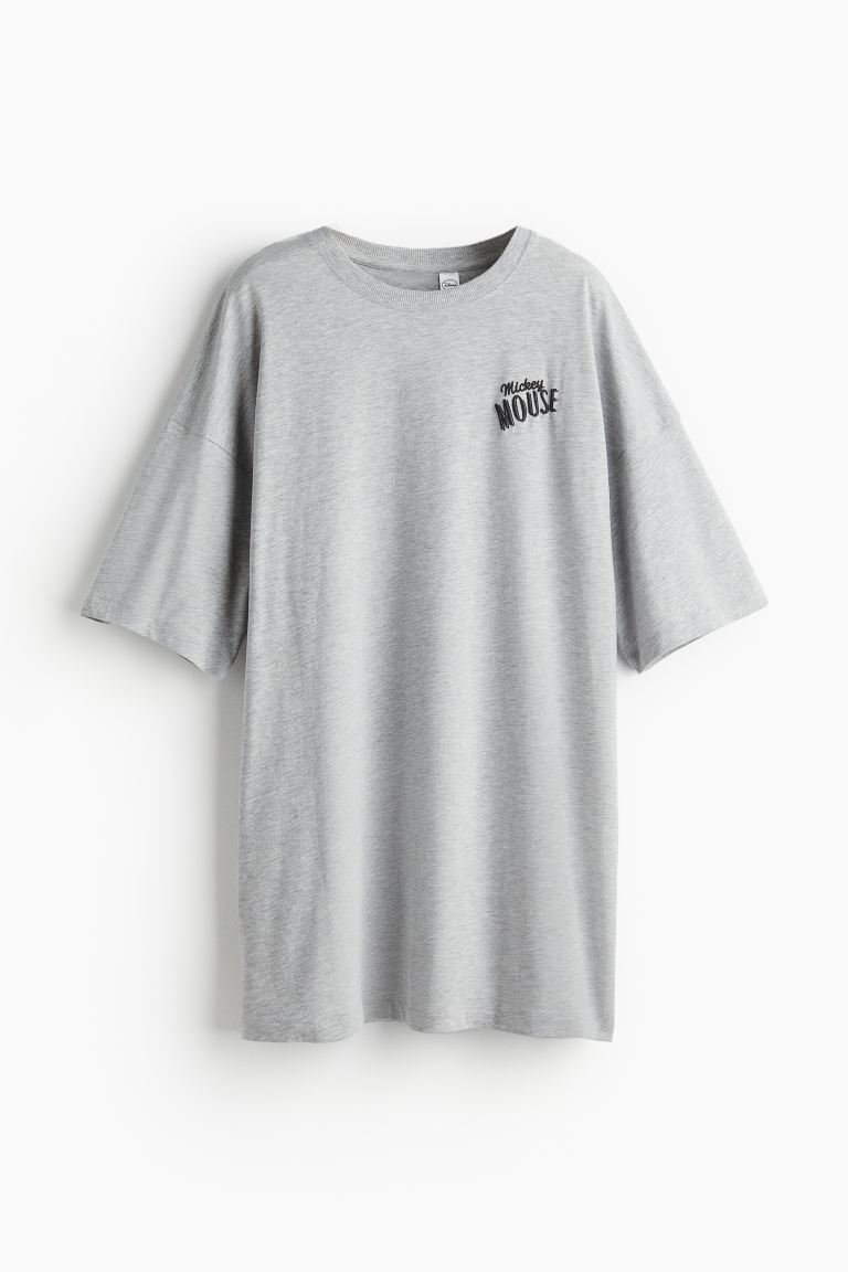 цена Ночная рубашка оверсайз с принтом H&M, серый