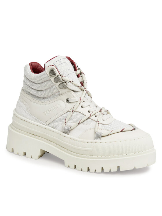 Ботильоны на шнуровке Tommy Jeans, белый ботильоны на шнуровке festiv boots tommy jeans бежевый