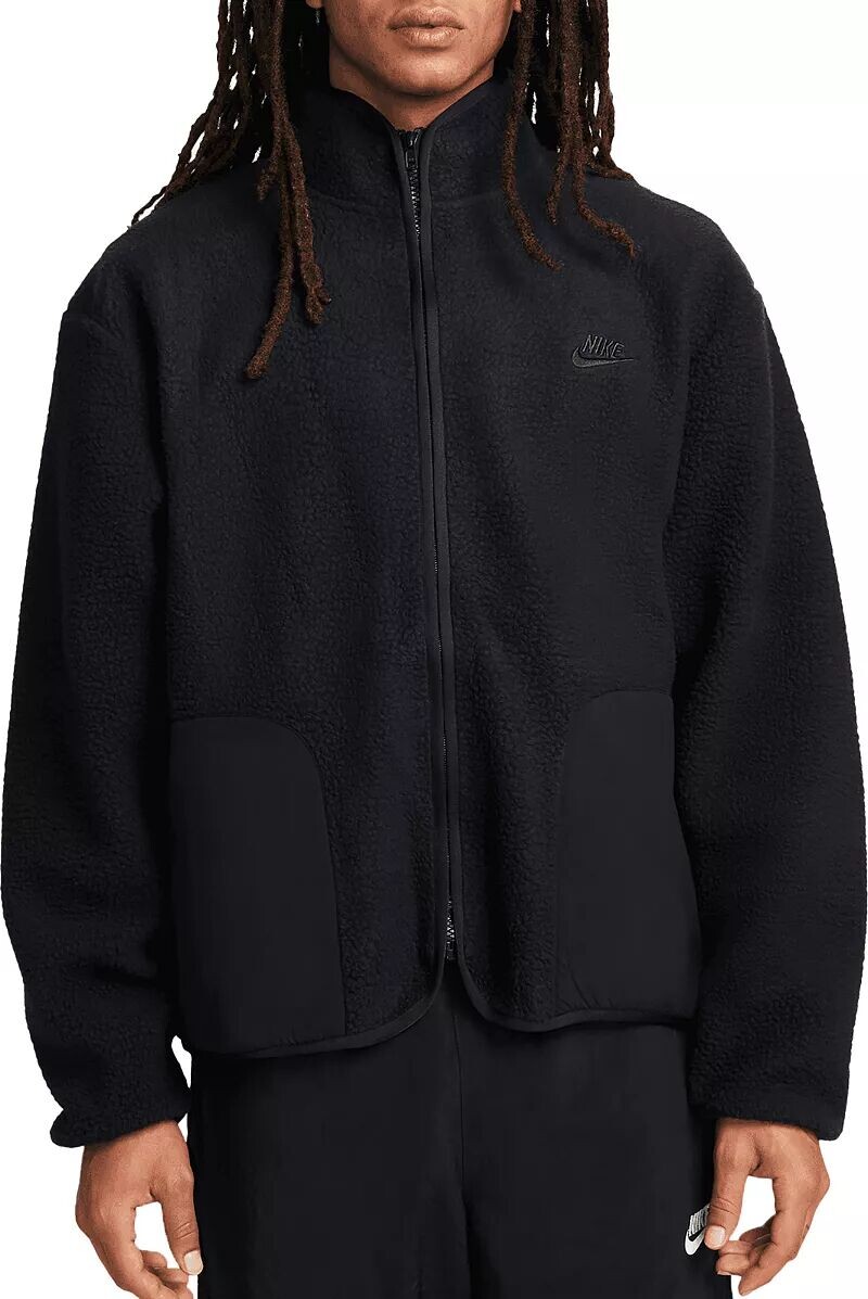 

Мужская зимняя куртка из флисового шерпа Nike Club, черный