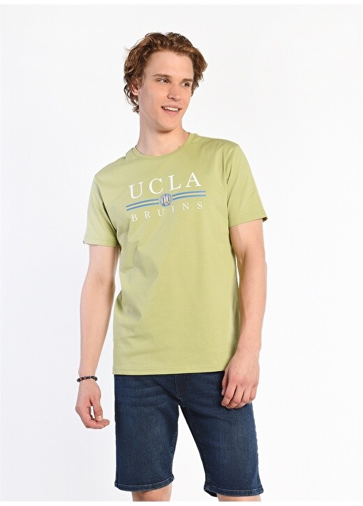 

Зеленая мужская футболка с круглым вырезом Ucla, Зеленый