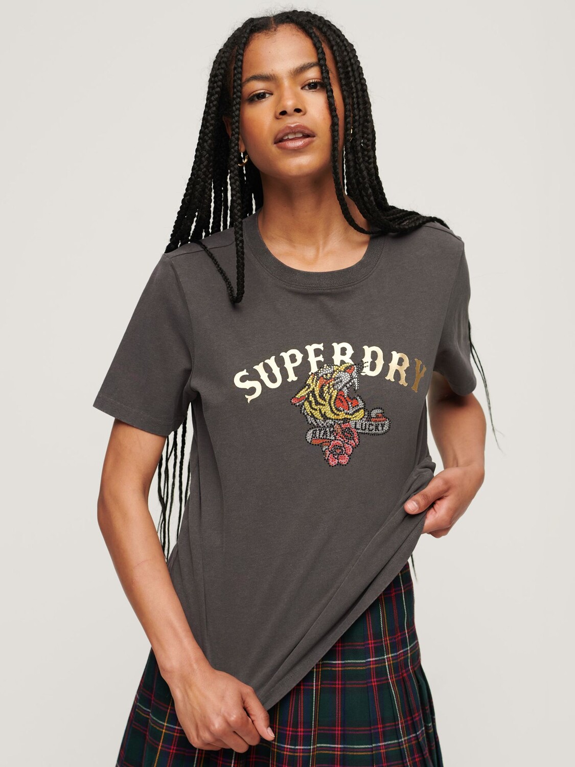 

Футболка с украшением на заказ Superdry, бизон черный