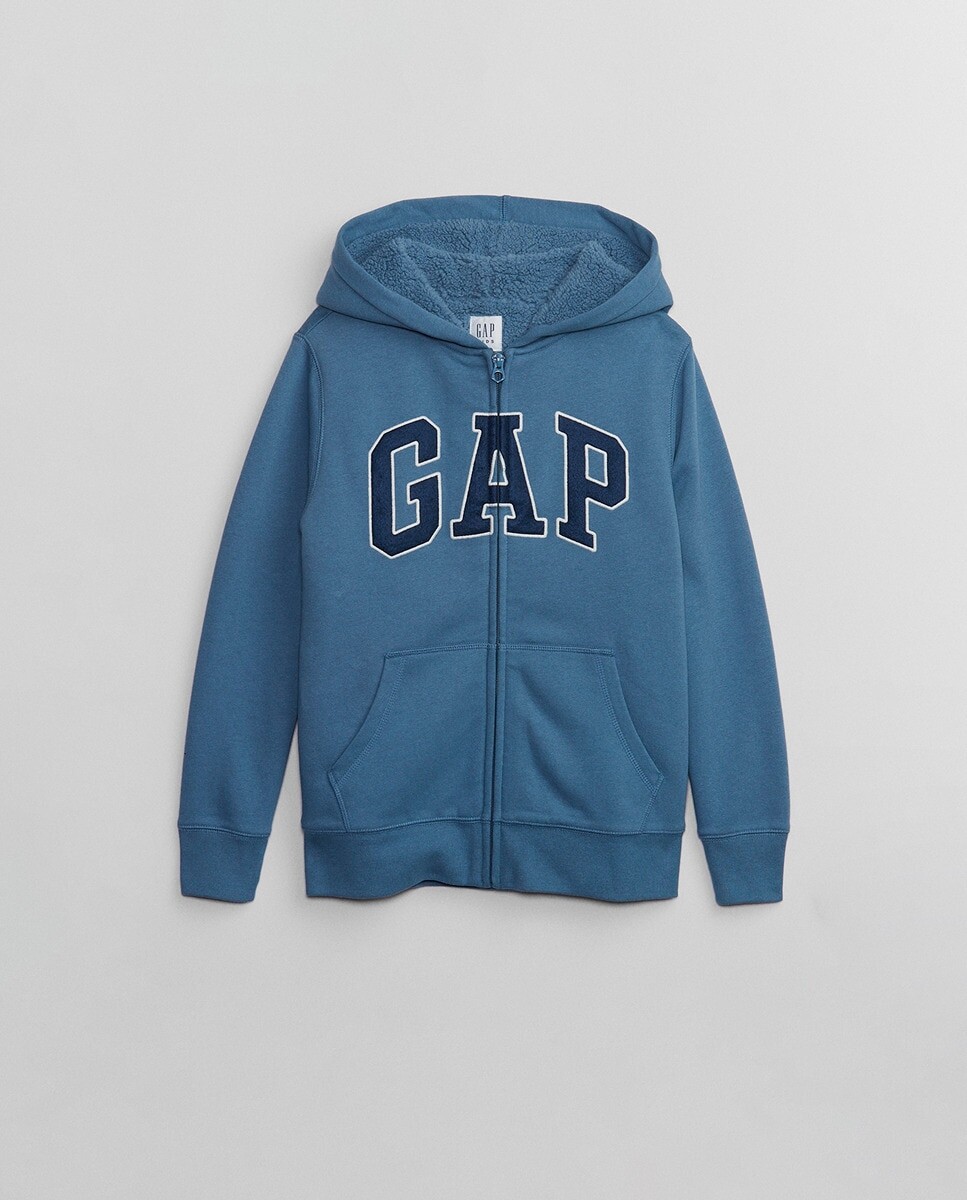

Толстовка для мальчика с логотипом и подкладкой из овчины Gap, синий