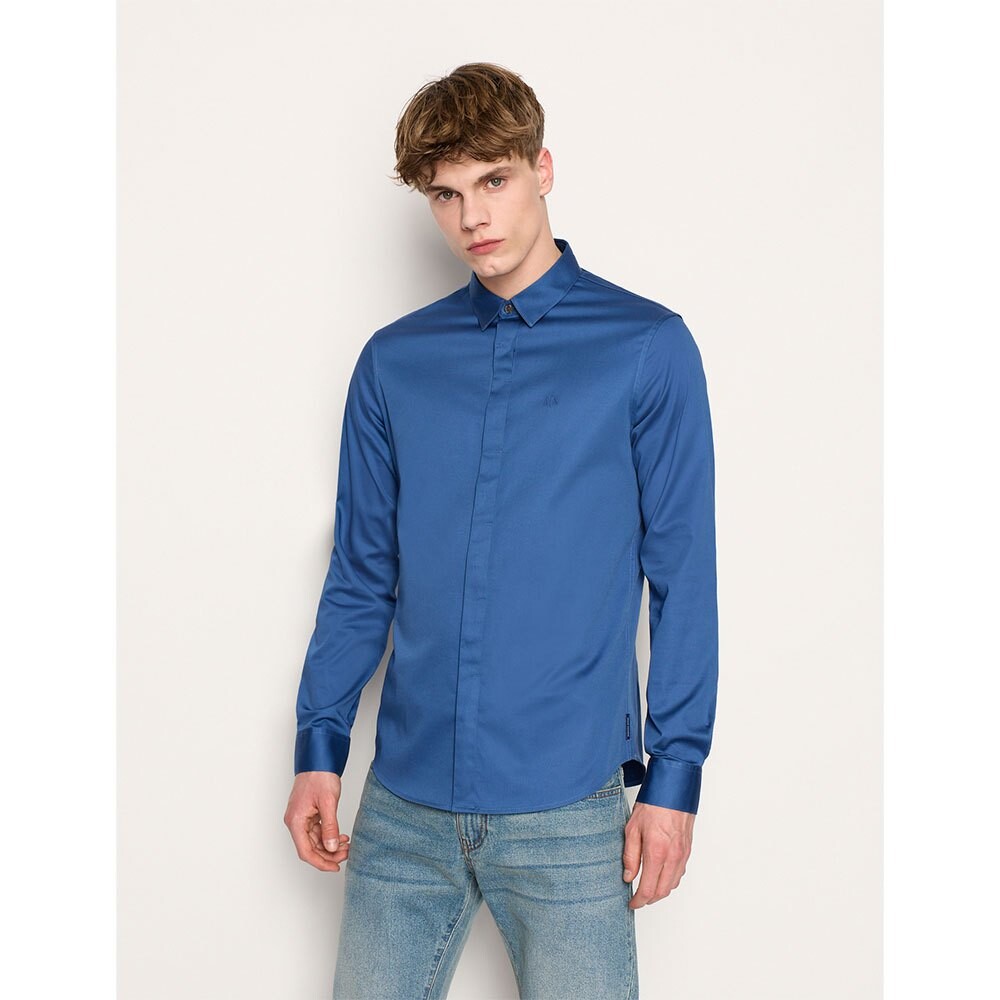 

Рубашка с длинным рукавом Armani Exchange 8NZCBD_ZN10Z, синий
