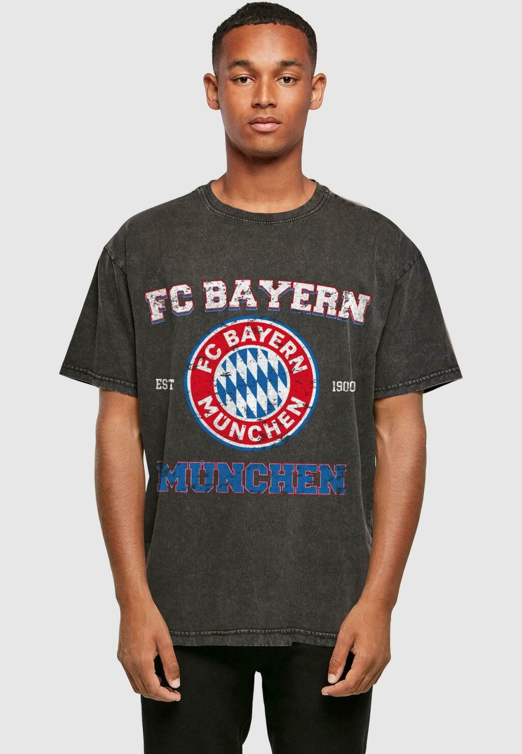 

Team Acid Washed Heavy Oversize Tee FC Bayern München, черный