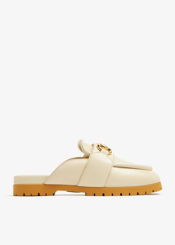 

Тапочки Gucci Horsebit, бежевый