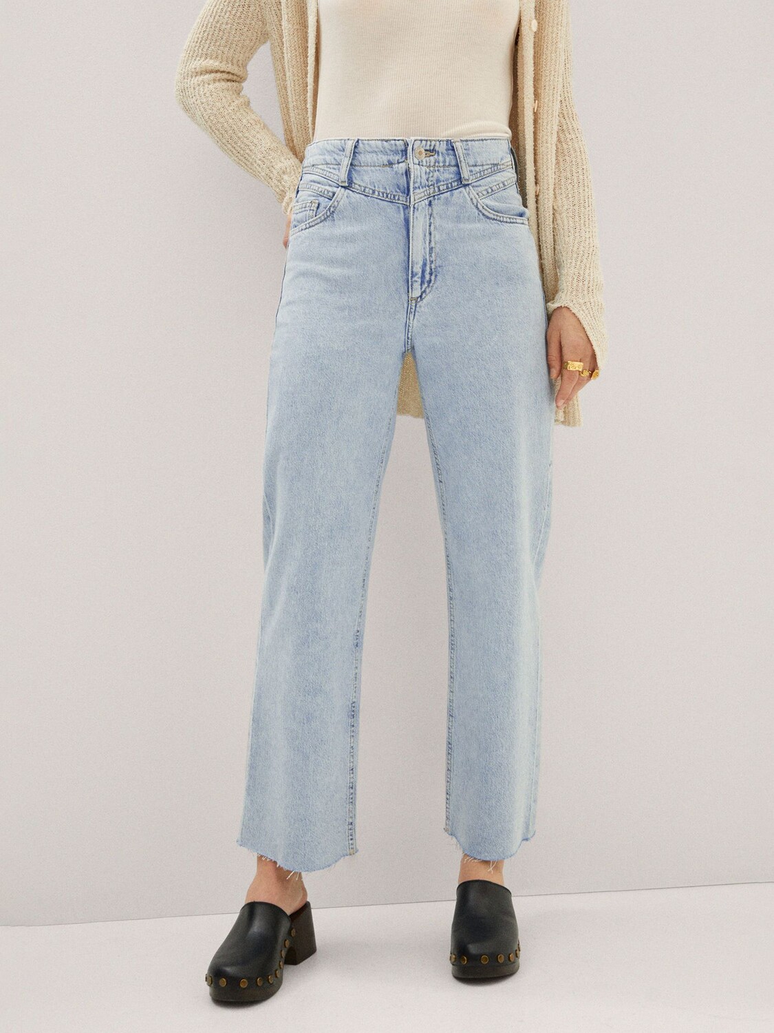 

Джинсы Mango Bohemian, открытые синие