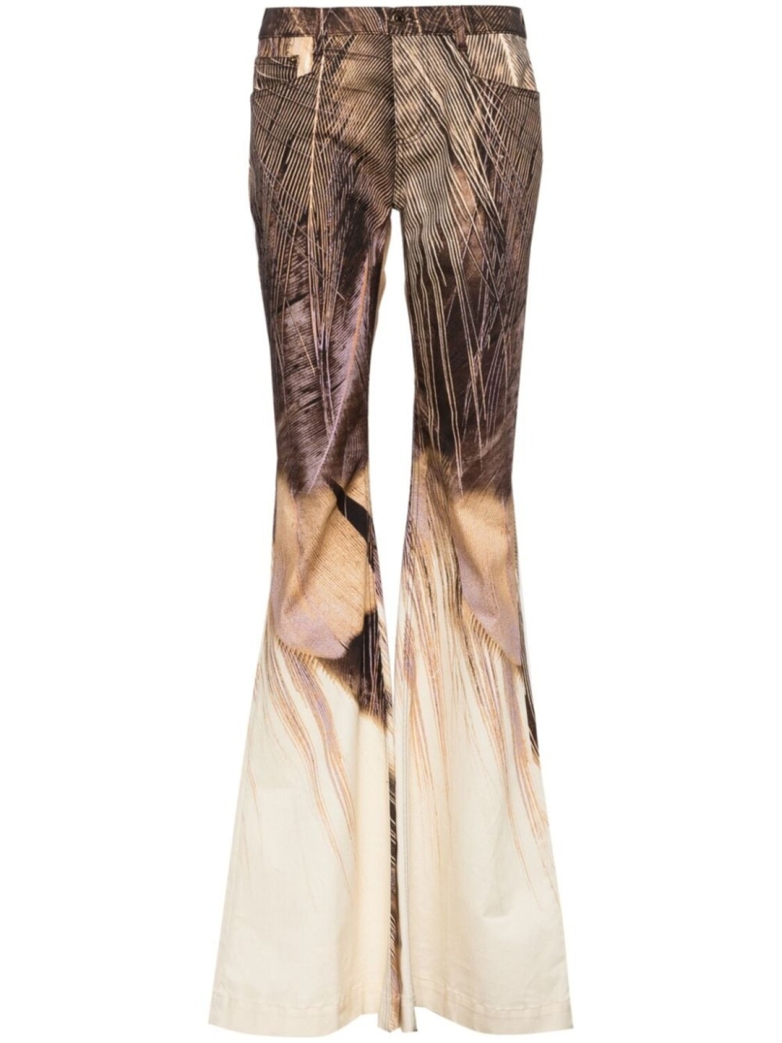 

Roberto Cavalli расклешенные брюки с графичным принтом, коричневый