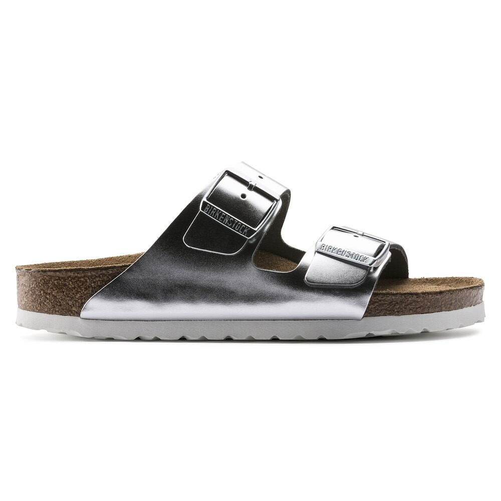 

Сандалии Birkenstock Arizona narrow soft insole, серебряный