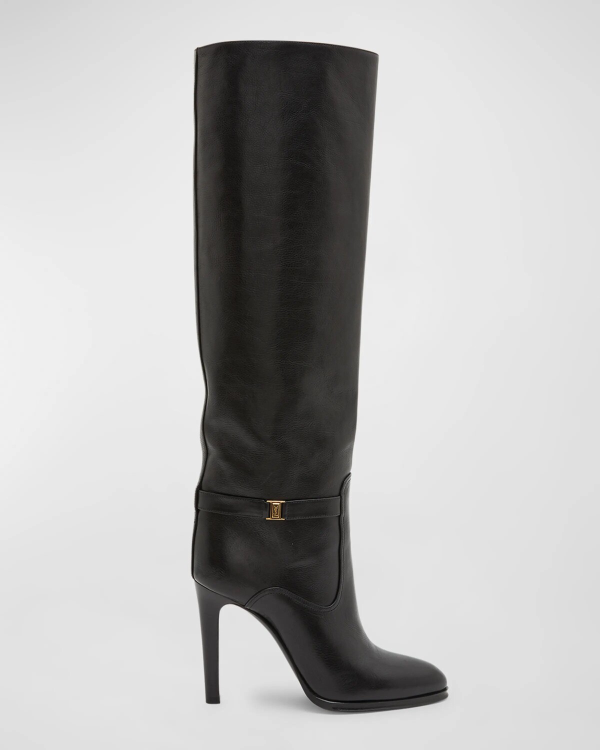 

Кожаные сапоги до колена с пряжкой Diane Saint Laurent, цвет Nero