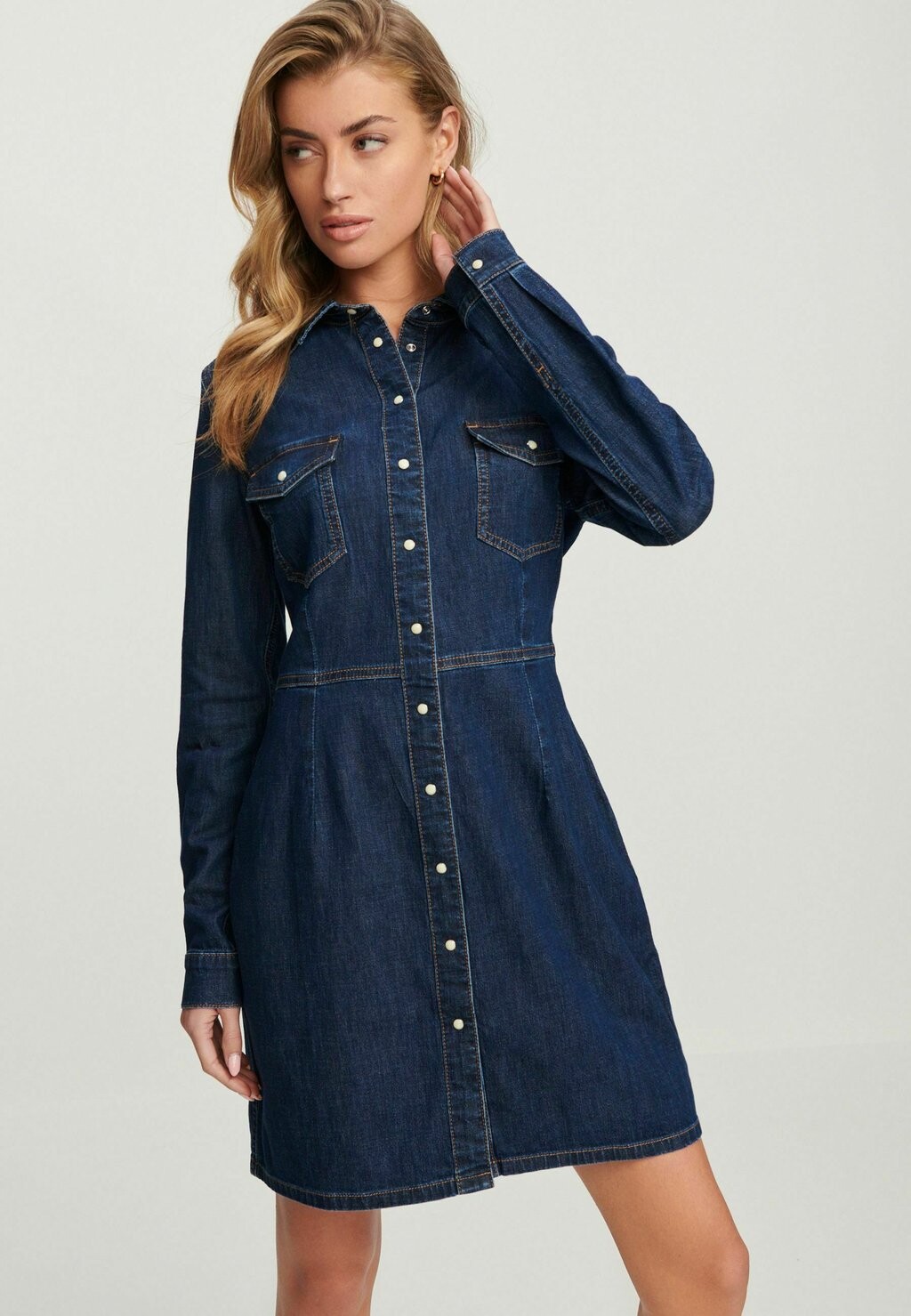 

Джинсовое платье PETITE Next, цвет mid blue denim