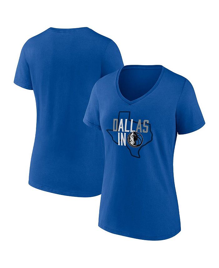 

Женская синяя футболка с v-образным вырезом с логотипом Dallas Mavericks Hometown Collection Fanatics, синий