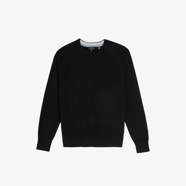 

Кашемировый джемпер косой вязки Glant с круглым вырезом Ted Baker, черный