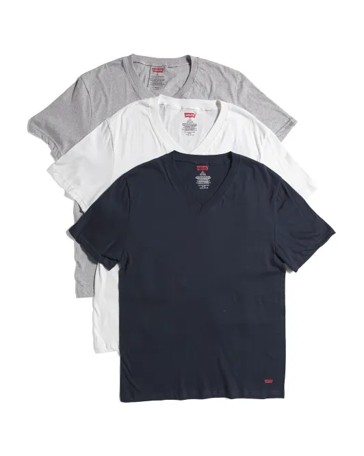

3 пары футболок с V-образным вырезом Levis, цвет Multi