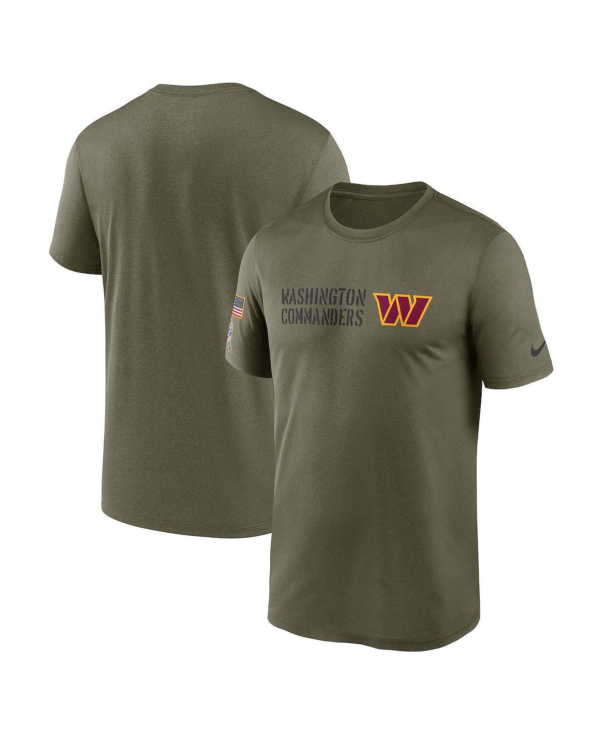 

Мужская оливковая футболка Washington Commanders 2022 Salute to Service Legend Team Nike, Зеленый