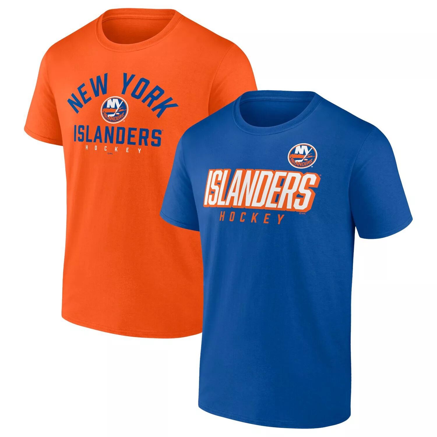 

Комплект из двух мужских футболок Royal/оранжевого цвета с надписью New York Islanders Fanatics