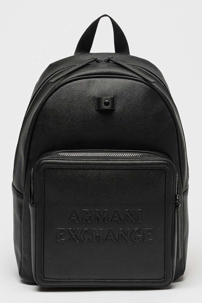Рюкзак из экокожи с тисненым логотипом Armani Exchange, черный