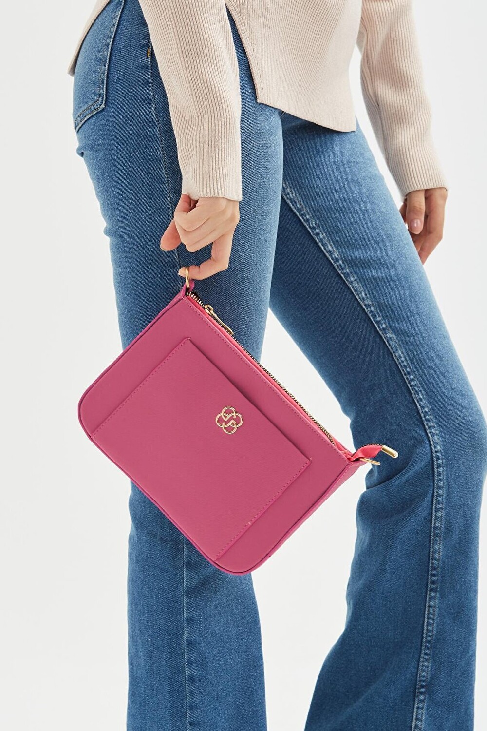 

Клатч Rosa Женская сумка через плечо Фуксия Minebag