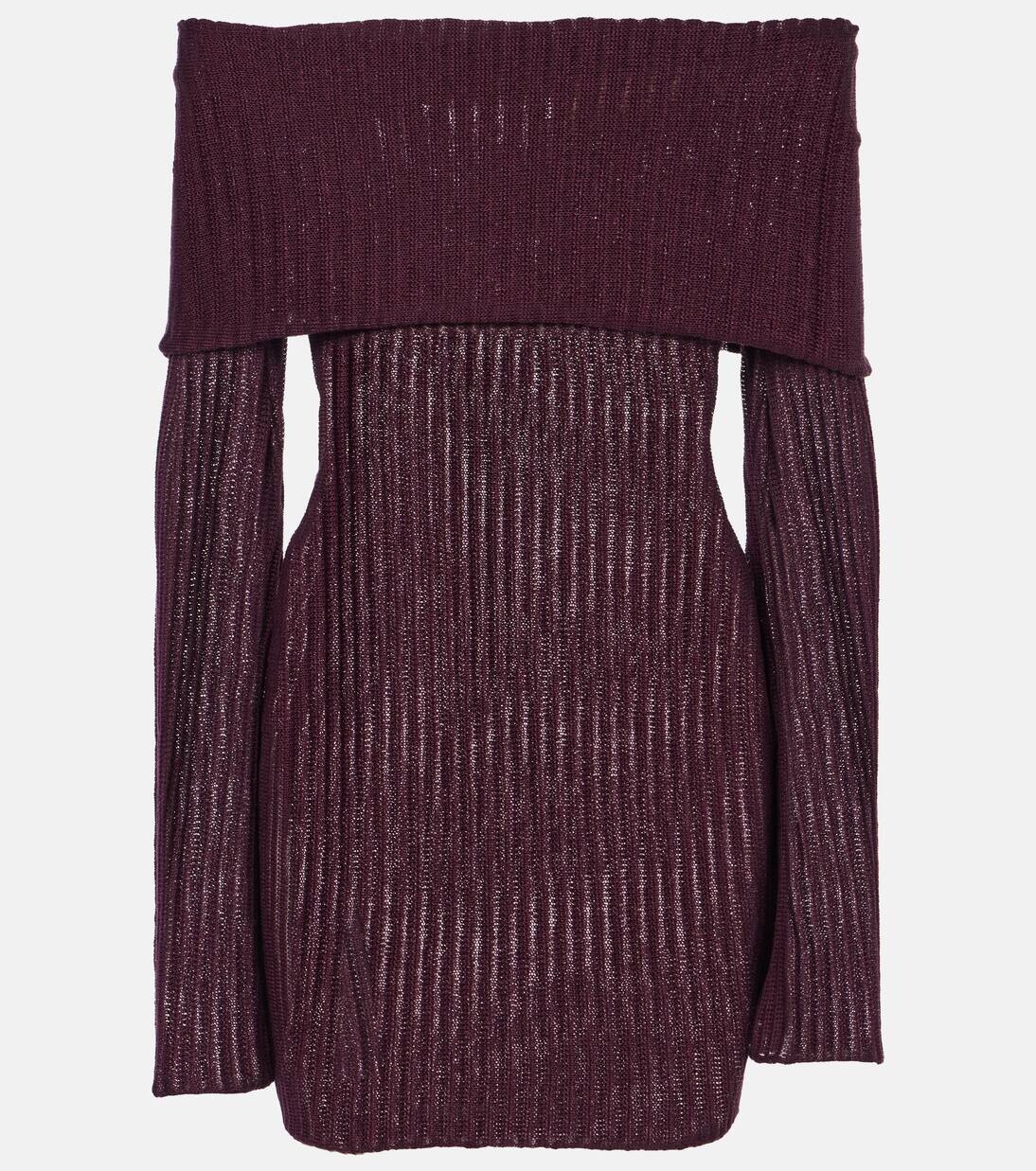 

Мини-платье Sava из льняной смеси Aya Muse, цвет merlot