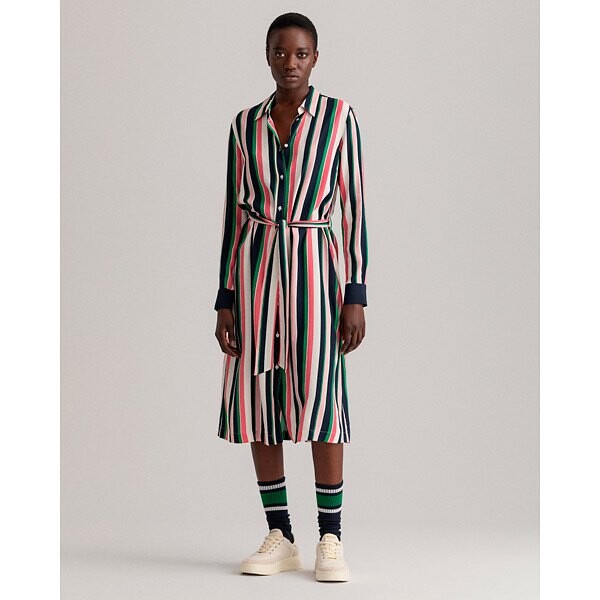 

Платье Gant Striped Trapeze Shirt, зеленый