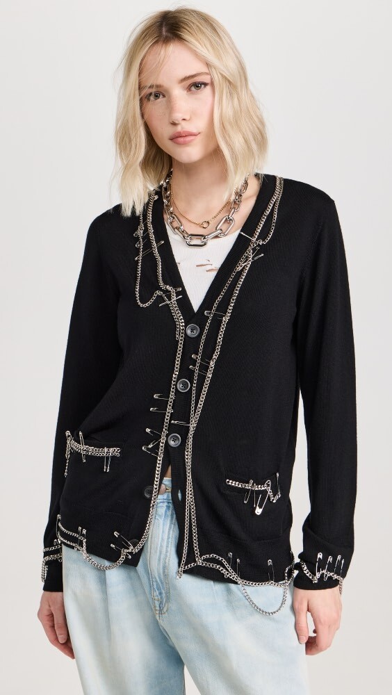 

Кардиган R13 Chain Embellished, черный