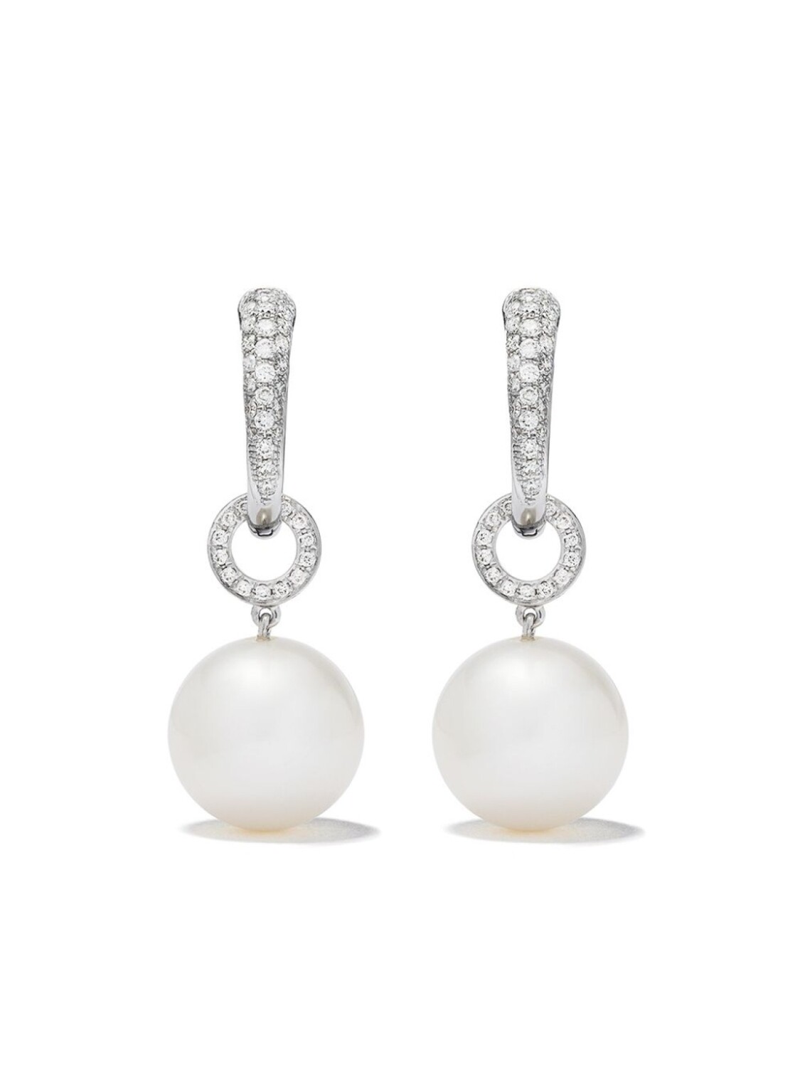 

Серьги-кольца Pearl Ball из белого золота с жемчугом и бриллиантами Kiki McDonough