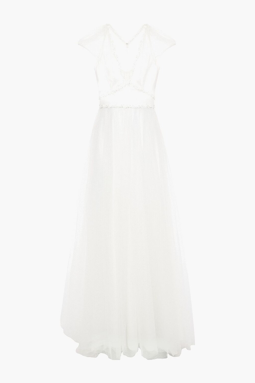 

Свадебное платье из блестящего тюля Gardenia, украшенное блестками JENNY PACKHAM, слоновая кость