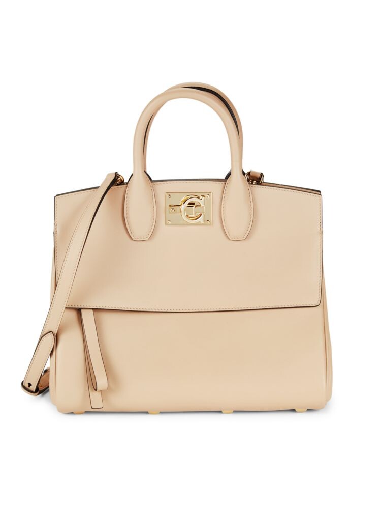 

Кожаная сумка Studio с верхней ручкой Ferragamo, бежевый