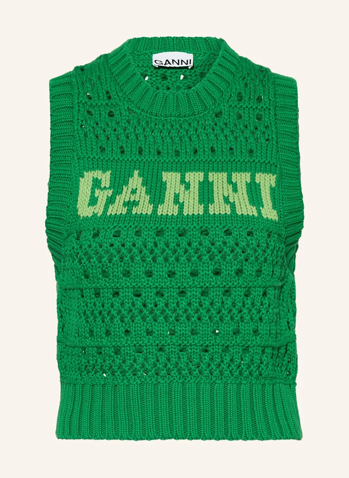 

Свитер-жилет Ganni, зеленый
