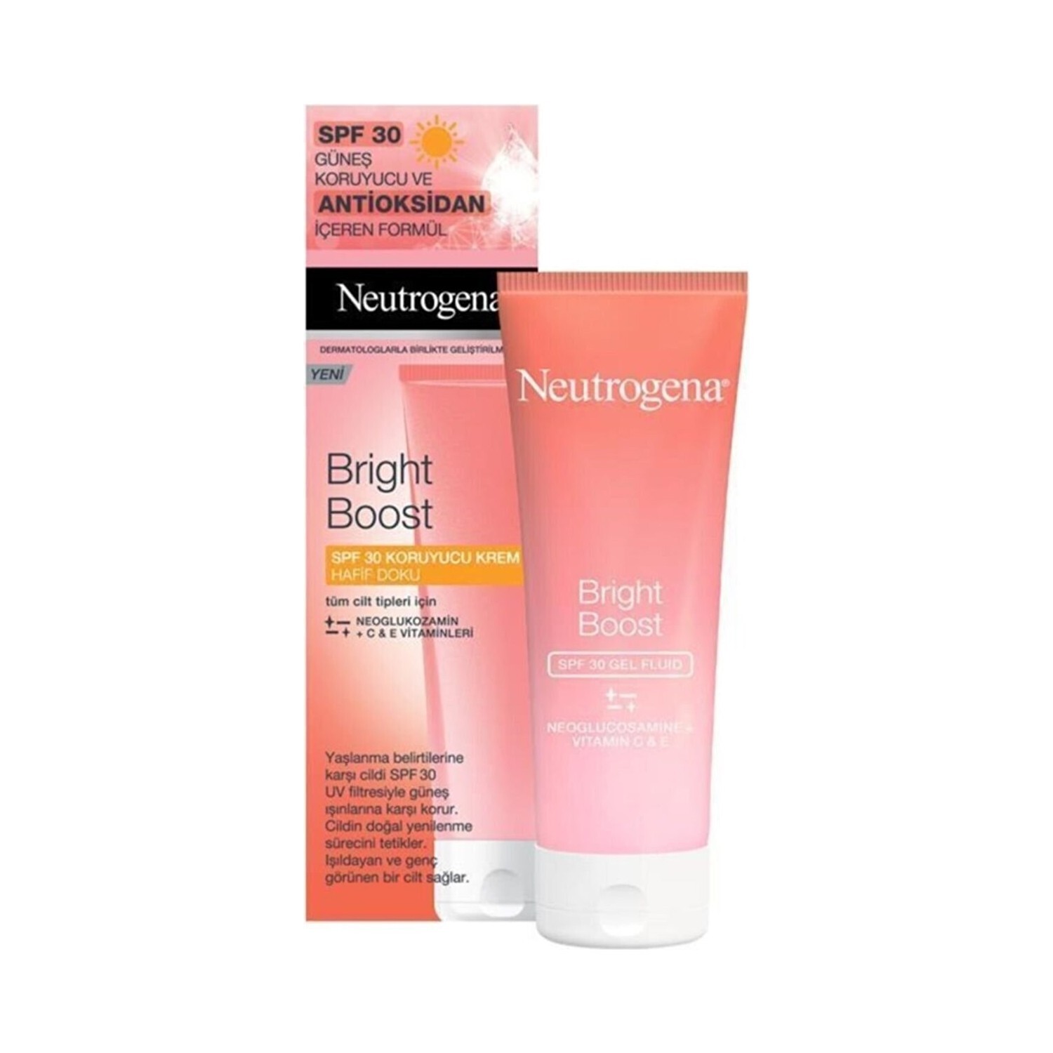 

Neutrogena Bright Boost For All Skin Types SPF 30 Защитный крем с легкой текстурой, 50 мл
