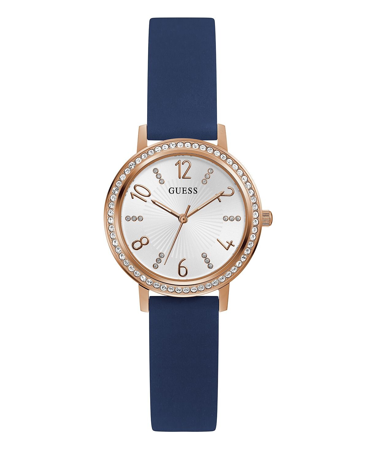 

Женские аналоговые синие силиконовые часы 32 мм GUESS, синий