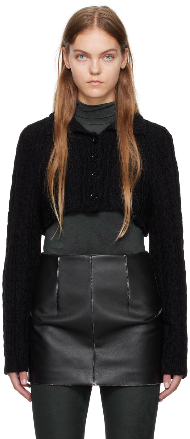 

Черный укороченный кардиган MM6 Maison Margiela