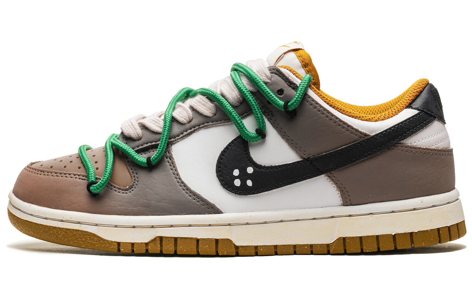 

Кроссовки Nike Dunk Skateboarding Shoes Women's Low-top Black/White/Brown, черный/белый/коричневый