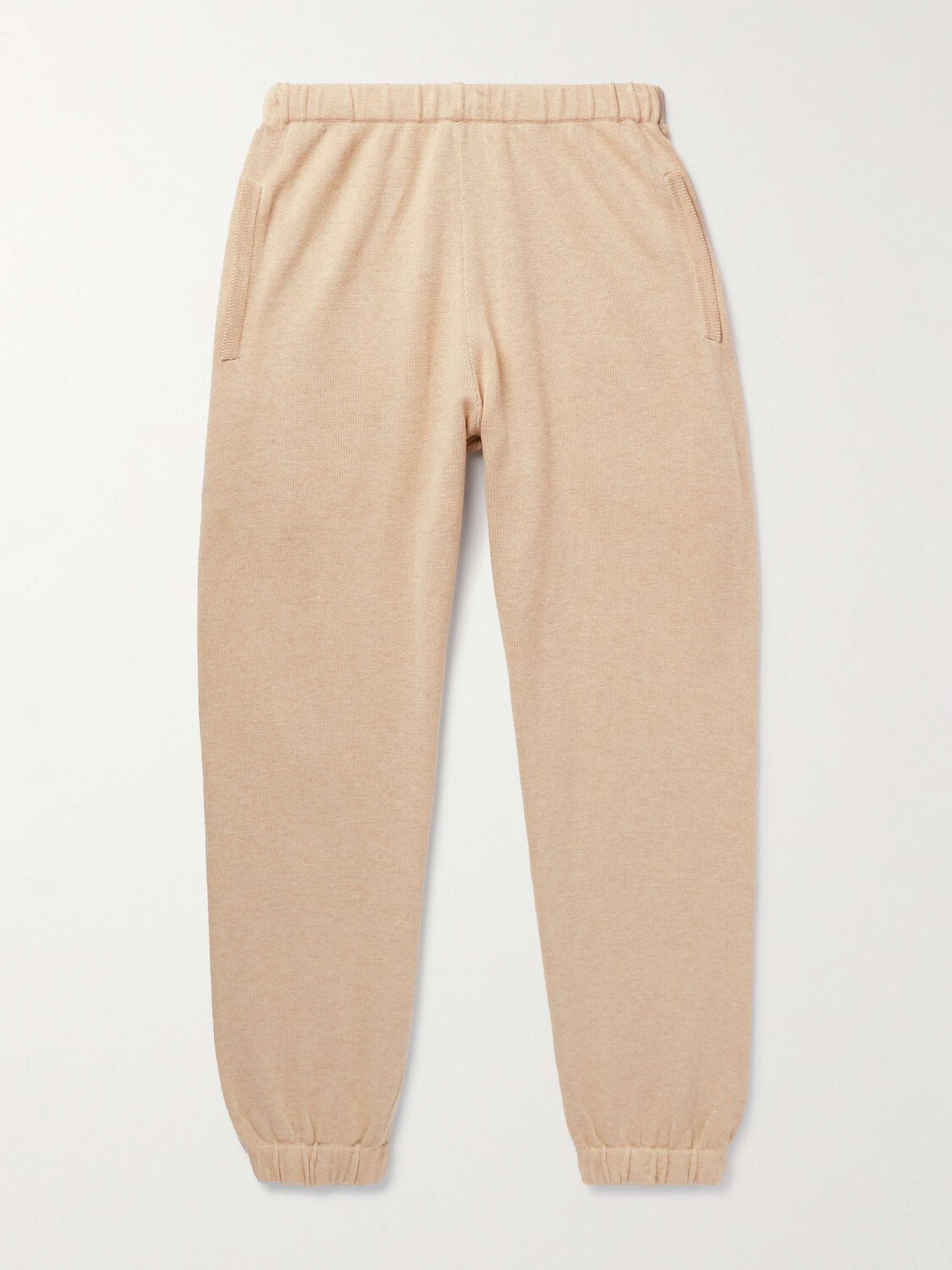 

Зауженные хлопковые спортивные штаны в рубчик GHIAIA CASHMERE, бежевый