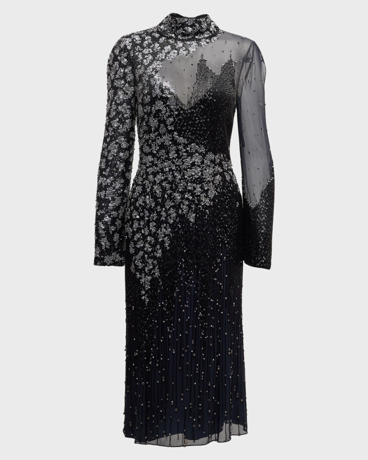 

Платье с вырезом лодочкой и кристаллами Starman Jenny Packham, цвет Ink