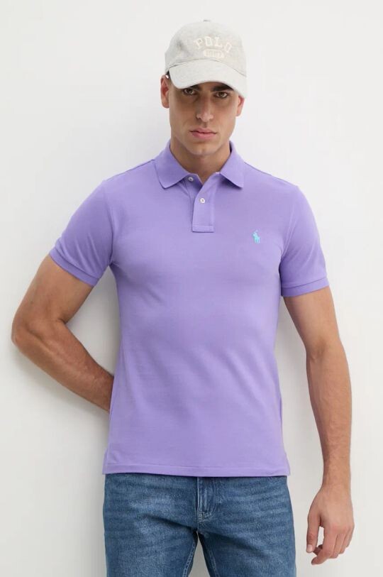 

Хлопковое поло Polo Ralph Lauren, фиолетовый