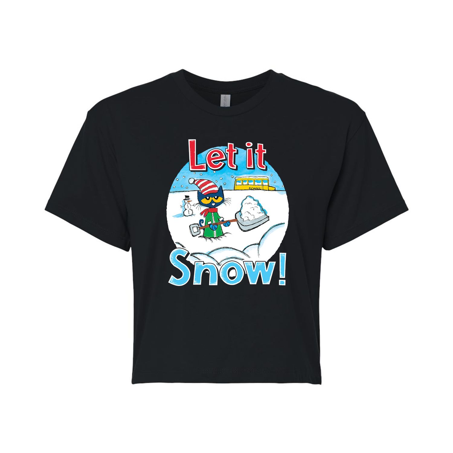 Укороченная футболка с рисунком Pete The Cat Let It Snow для юниоров Licensed Character укороченная футболка с рисунком pete the cat making friends для юниоров licensed character