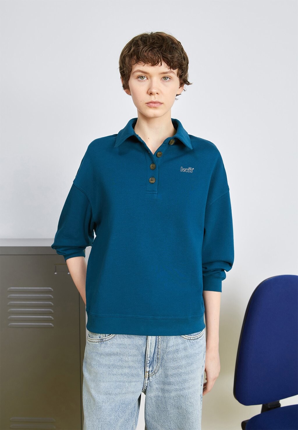 

Толстовка Levi's Стиви, цвет gibralter sea