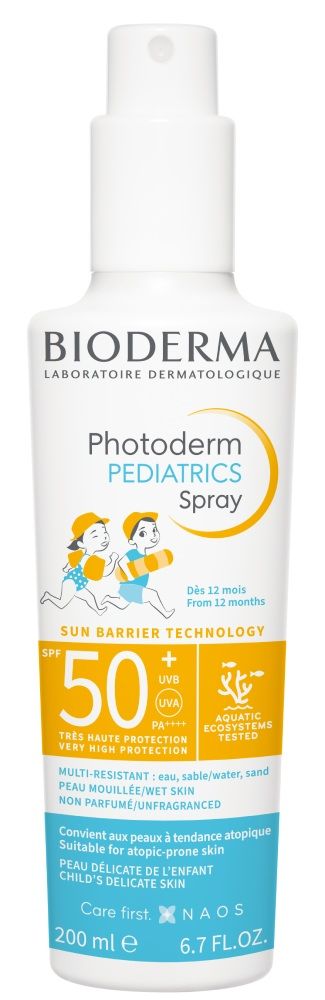 цена Bioderma Photoderm Pediatrics SPF50+ защитный спрей для детей, 200 ml