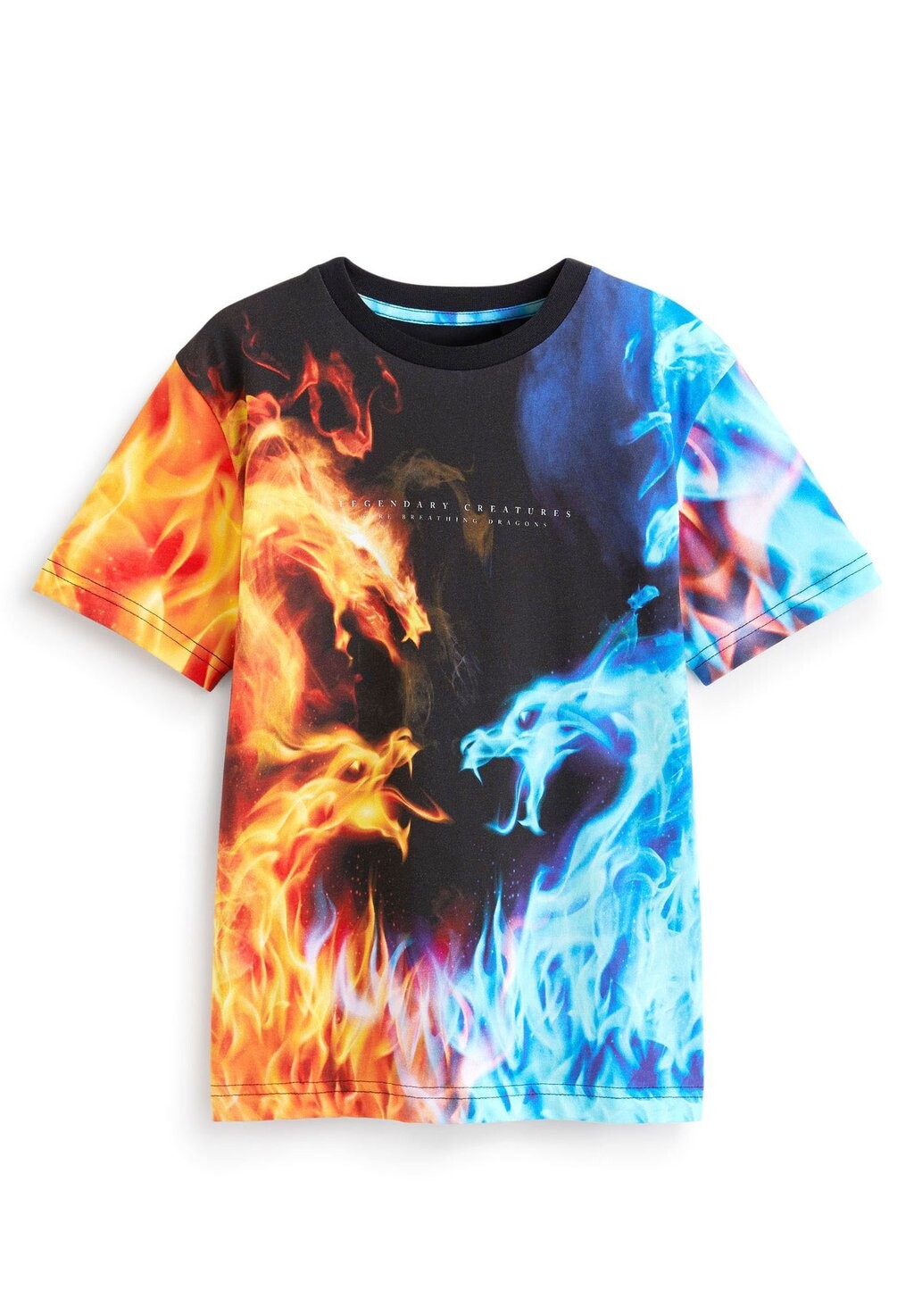 

Футболка с принтом SHORT SLEEVE STANDARD Next, цвет black dragon fire