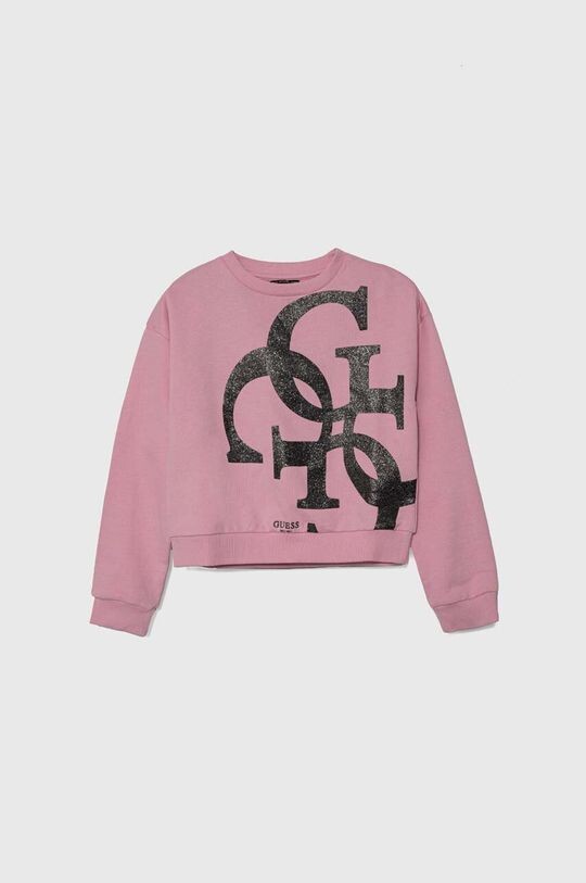 

Детская хлопковая толстовка Guess, розовый