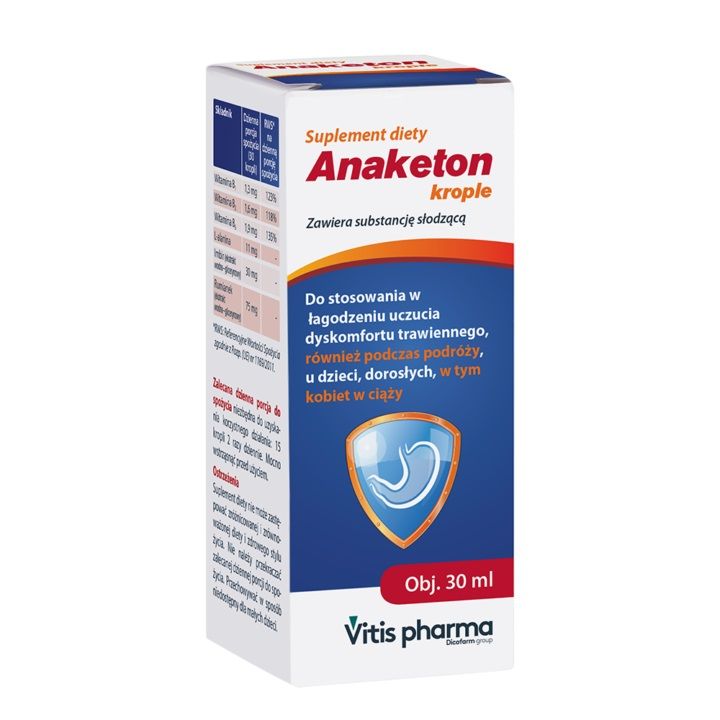 цена Anaketon Krople препарат, успокаивающий чувство пищеварительного дискомфорта, 30 ml