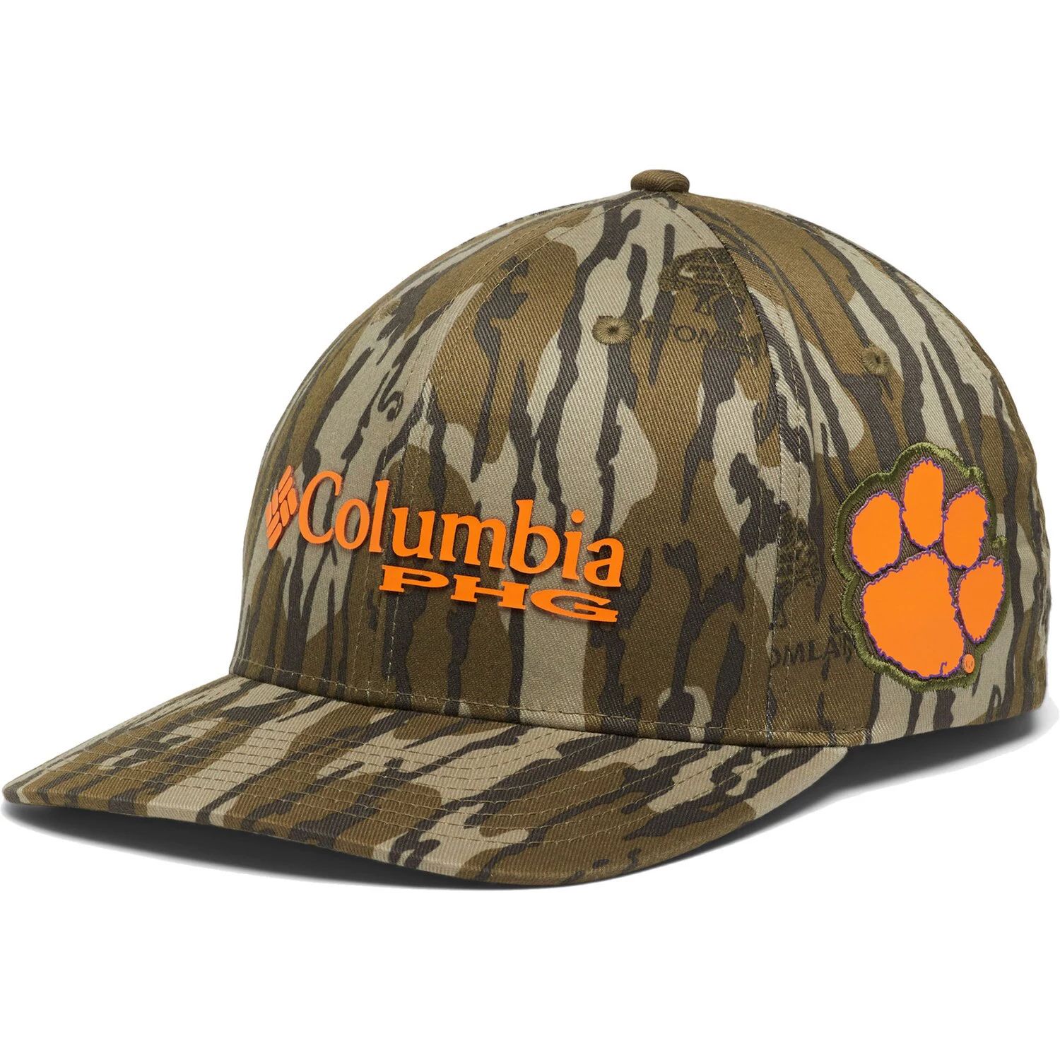 

Мужская кепка Columbia Mossy Oak Camo Clemson Tigers Bottomland Flex Hat