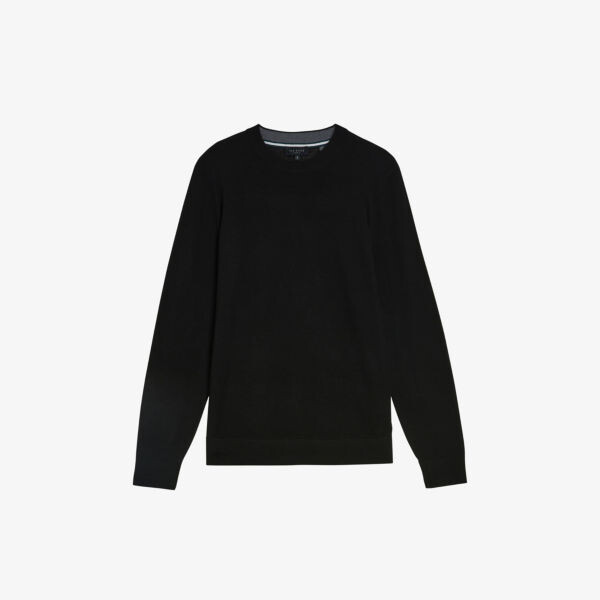 

Шерстяной джемпер классического кроя Carnby с круглым вырезом Ted Baker, черный