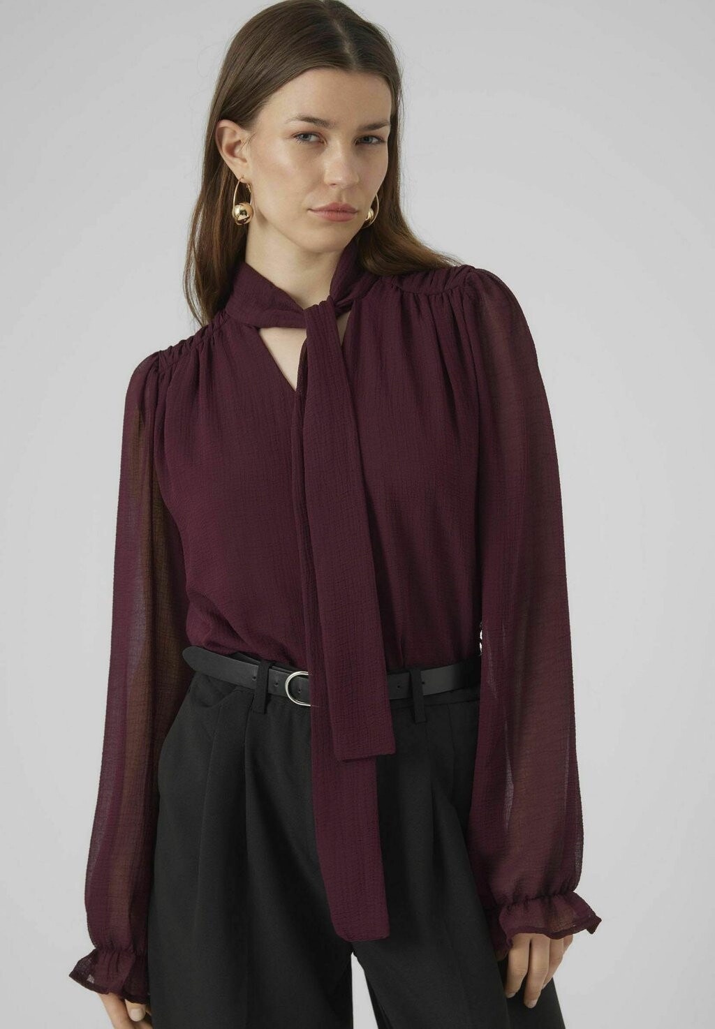 

Блузка Vero Moda VMVIGGA LS GA EXC, цвет winetasting