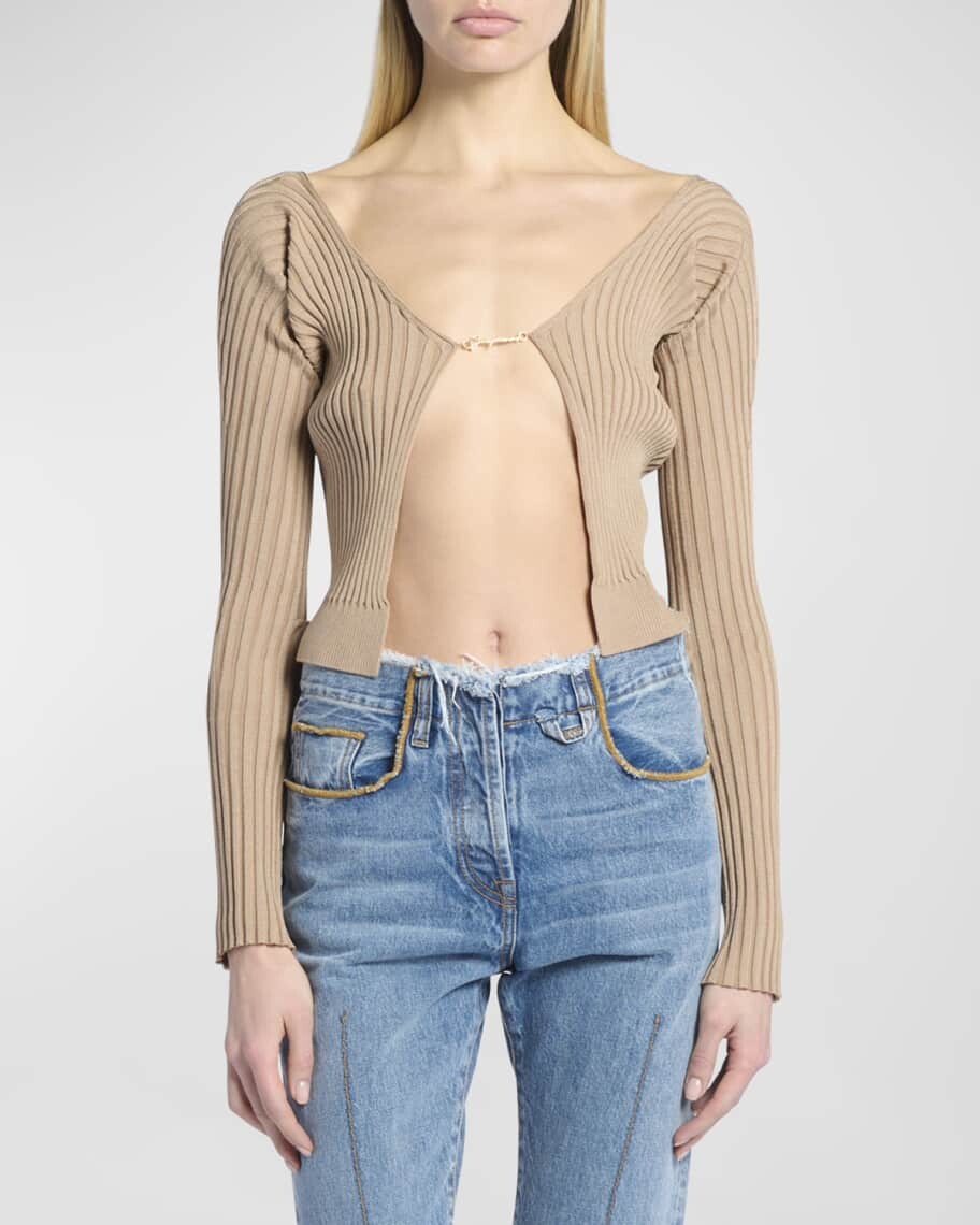 

Кардиган в рубчик с логотипом Palu Jacquemus