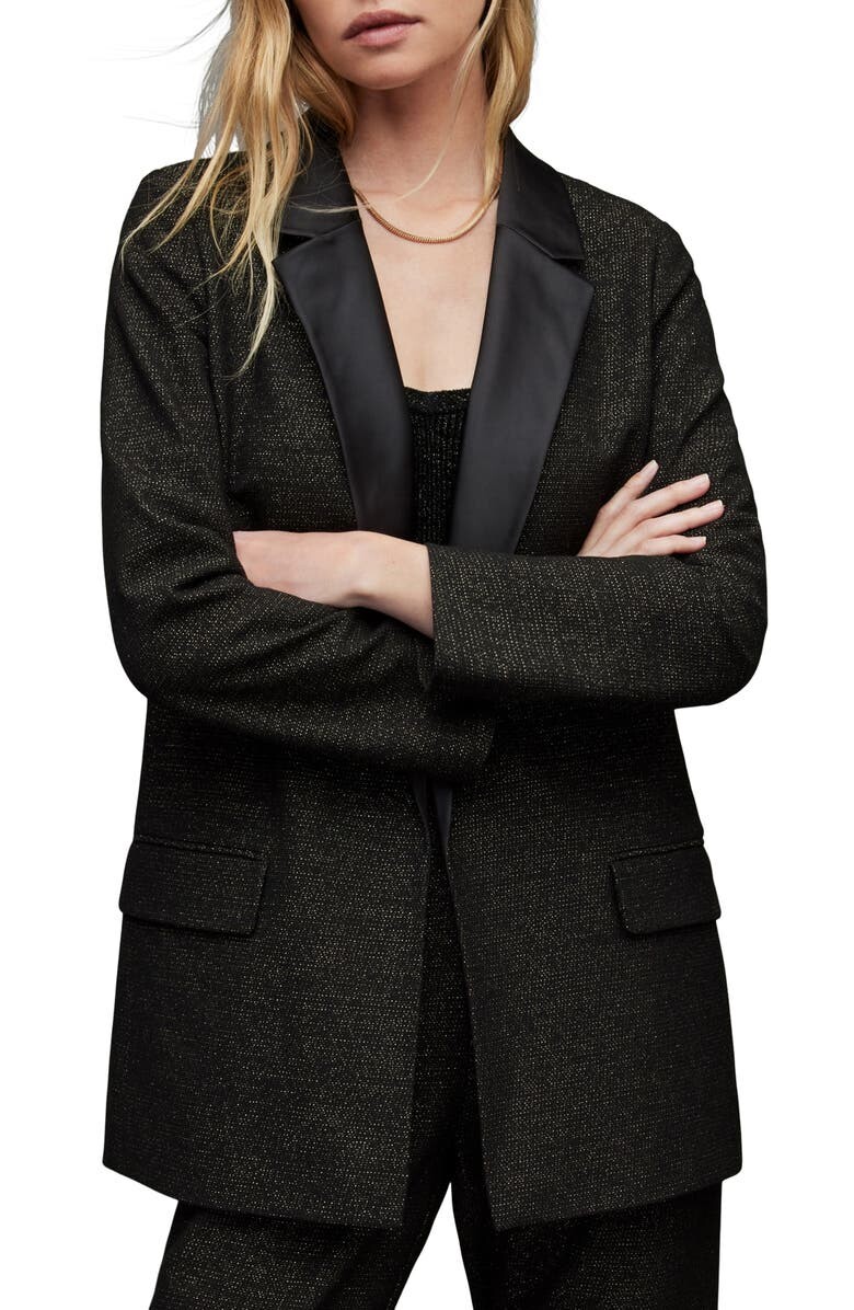 

Блейзер с эффектом металлик Aleida ALLSAINTS, черный