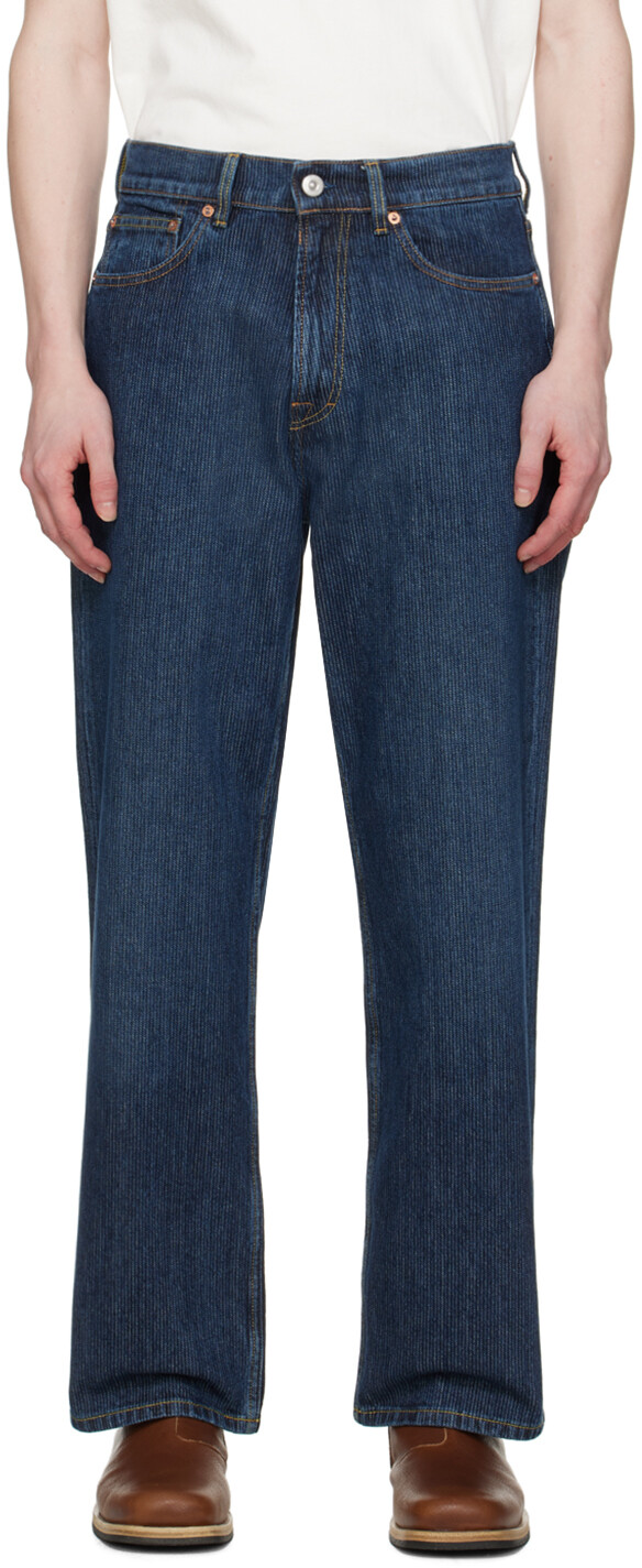 

Синие джинсы третьего кроя Our Legacy, цвет Deep blue chain twill