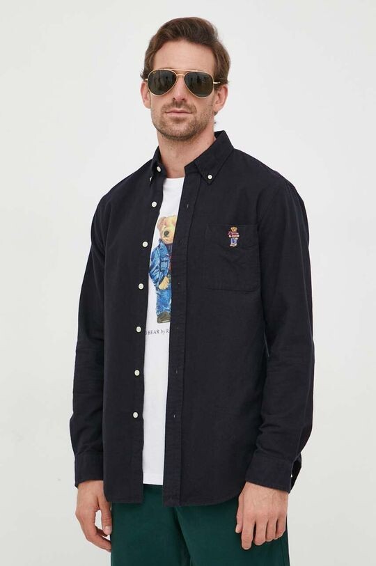 

Хлопковая рубашка Polo Ralph Lauren, черный